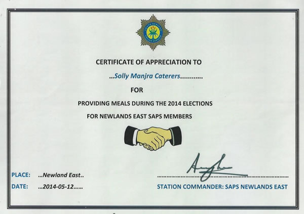 Municipal Business Registration certificate